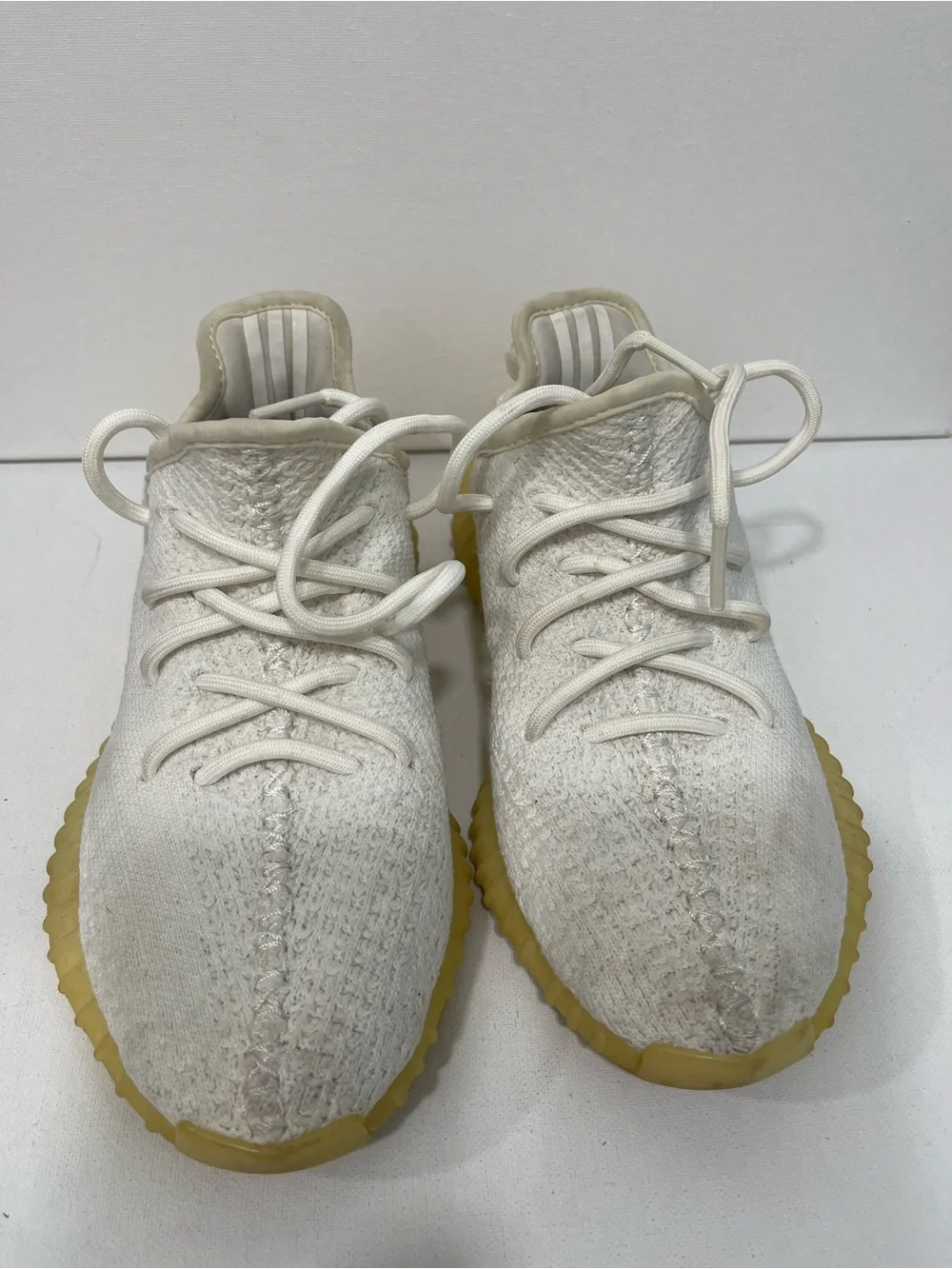 Yeezy Kids Cream Knit Sneakers with Gum Outsole
